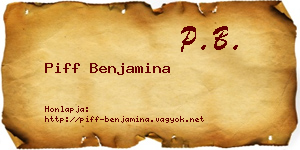 Piff Benjamina névjegykártya